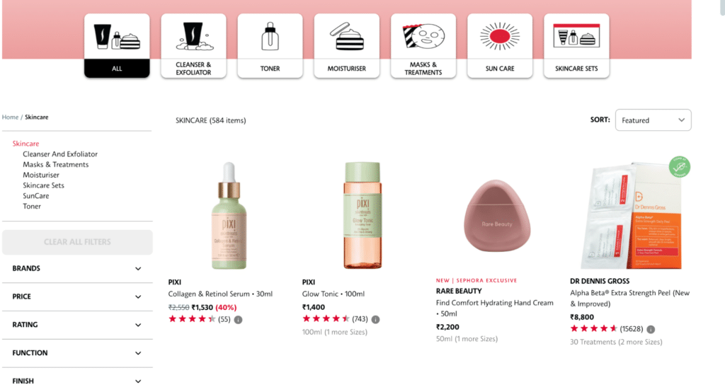 e-commerce category page